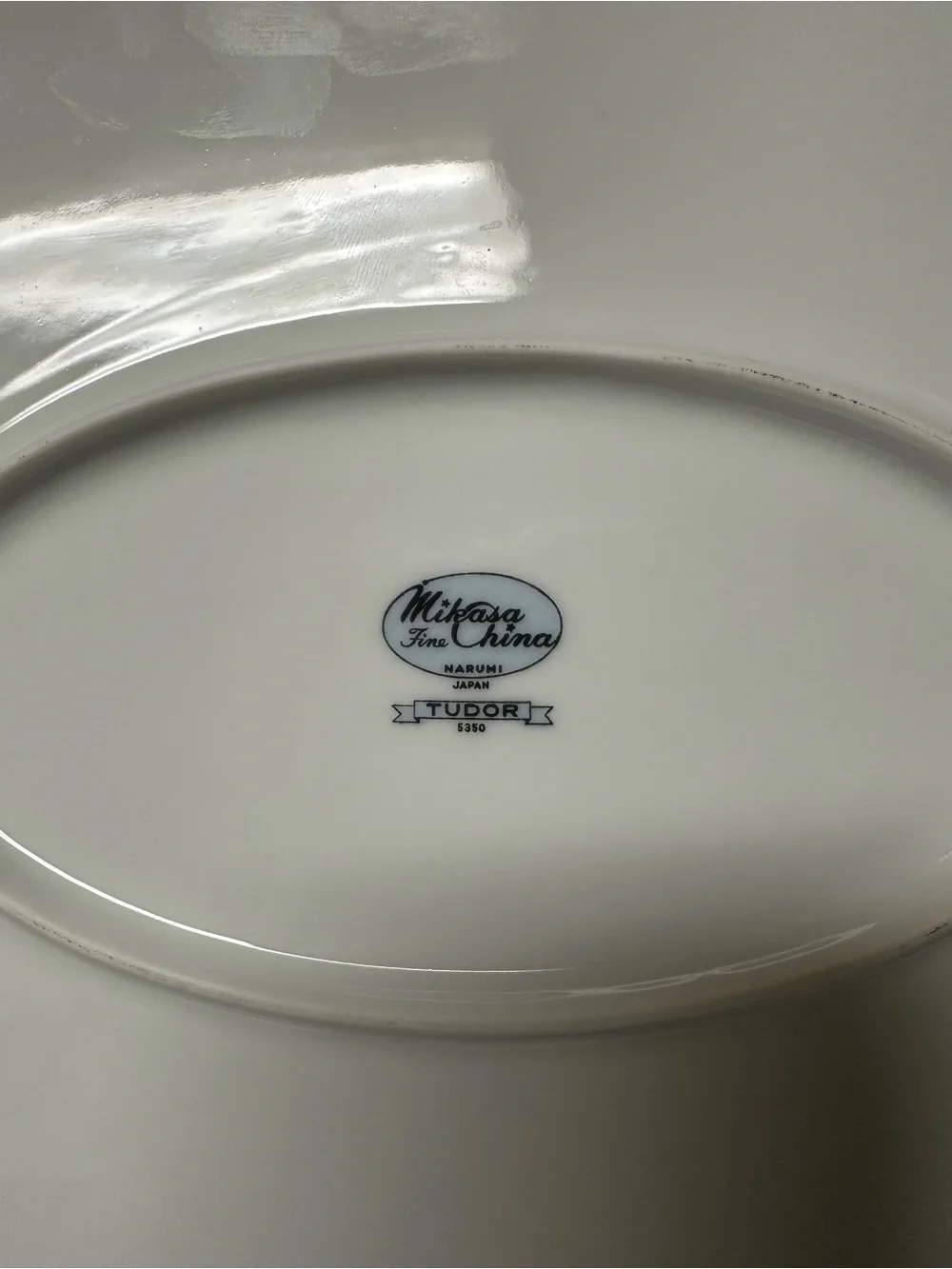 Vintage Mikasa Fine China pattern oval porcelain serving platter.